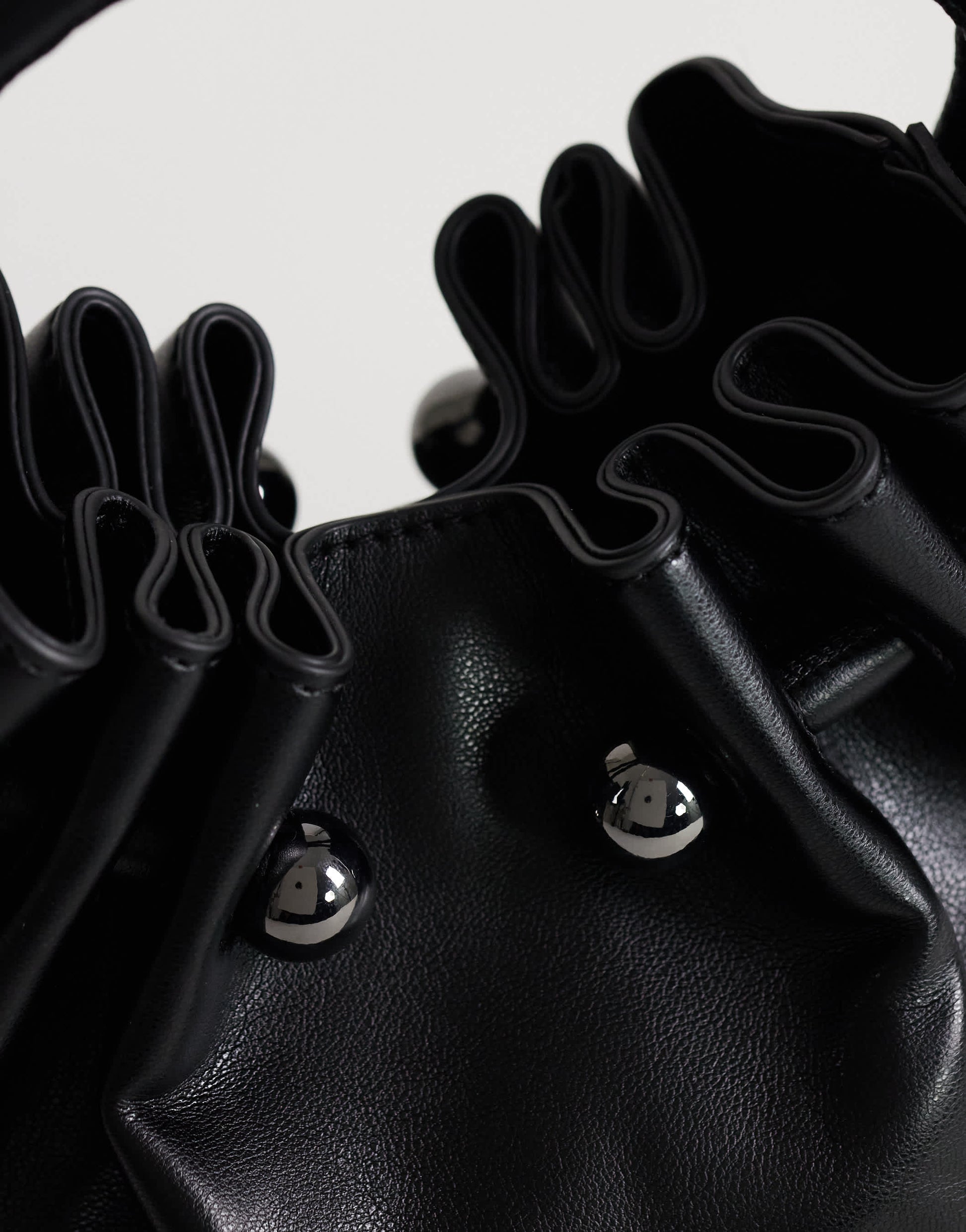 Topshop Paige ring handle grab bag in  black
