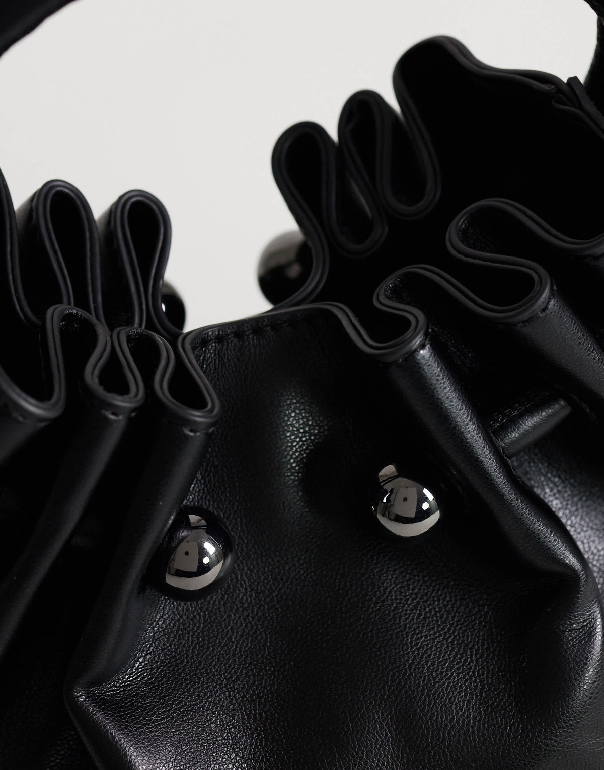 Topshop Paige medium ring handle grab bag in black