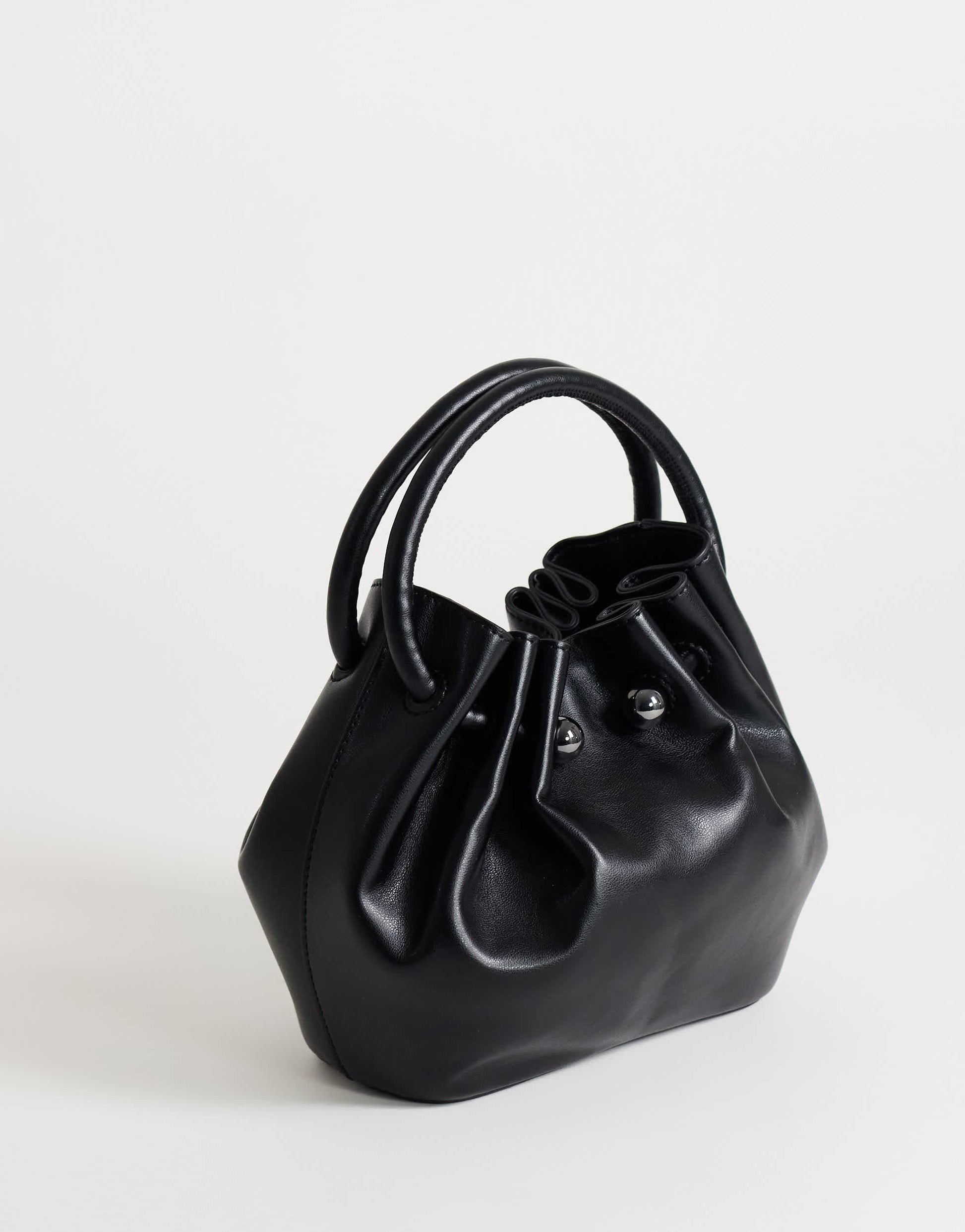 Topshop Paige ring handle grab bag in  black