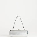 Topshop Poppy small rectangle clasp shoulder bag in silver
