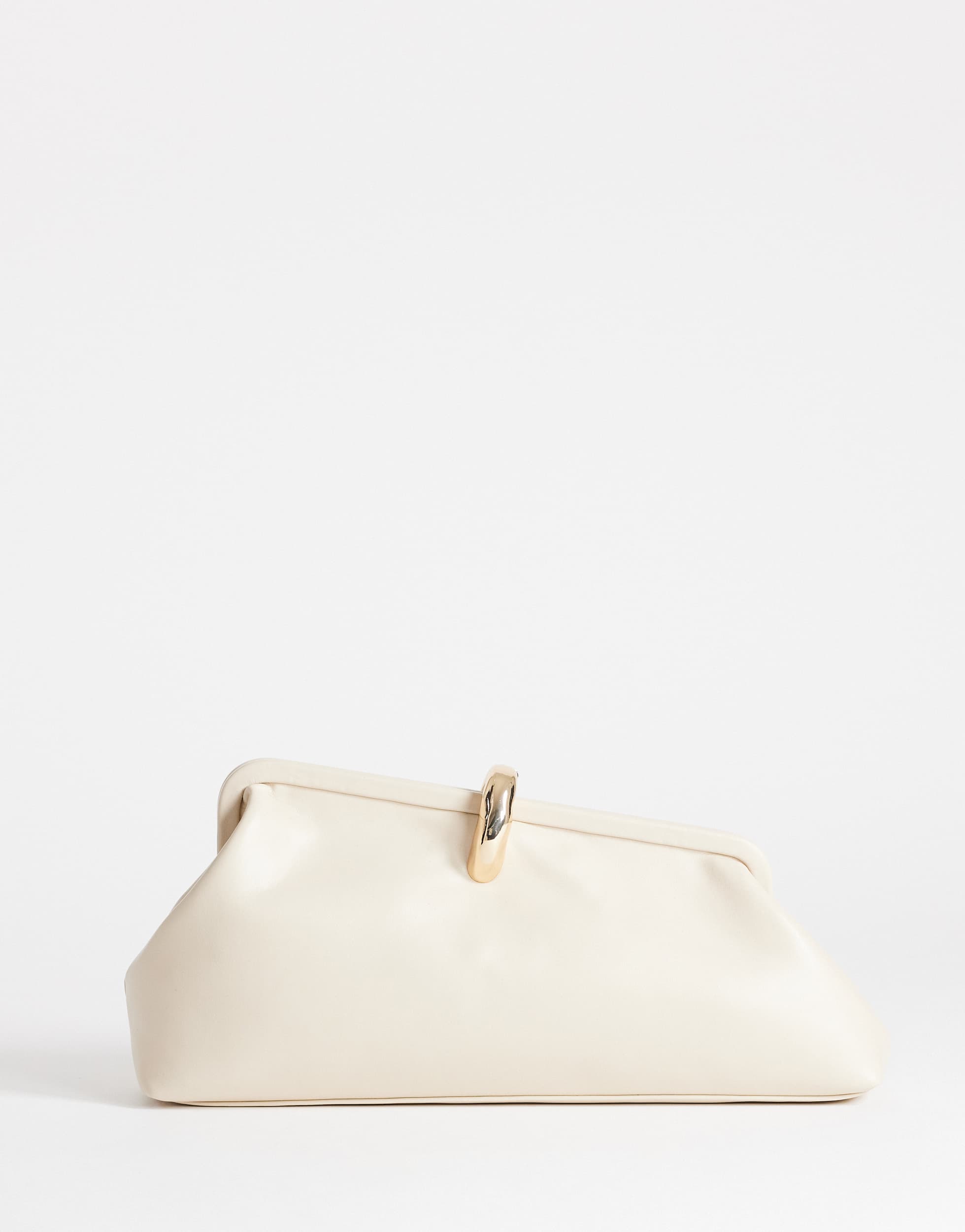 Topshop Carlie Clutch in Medium mit Hardware in Stone