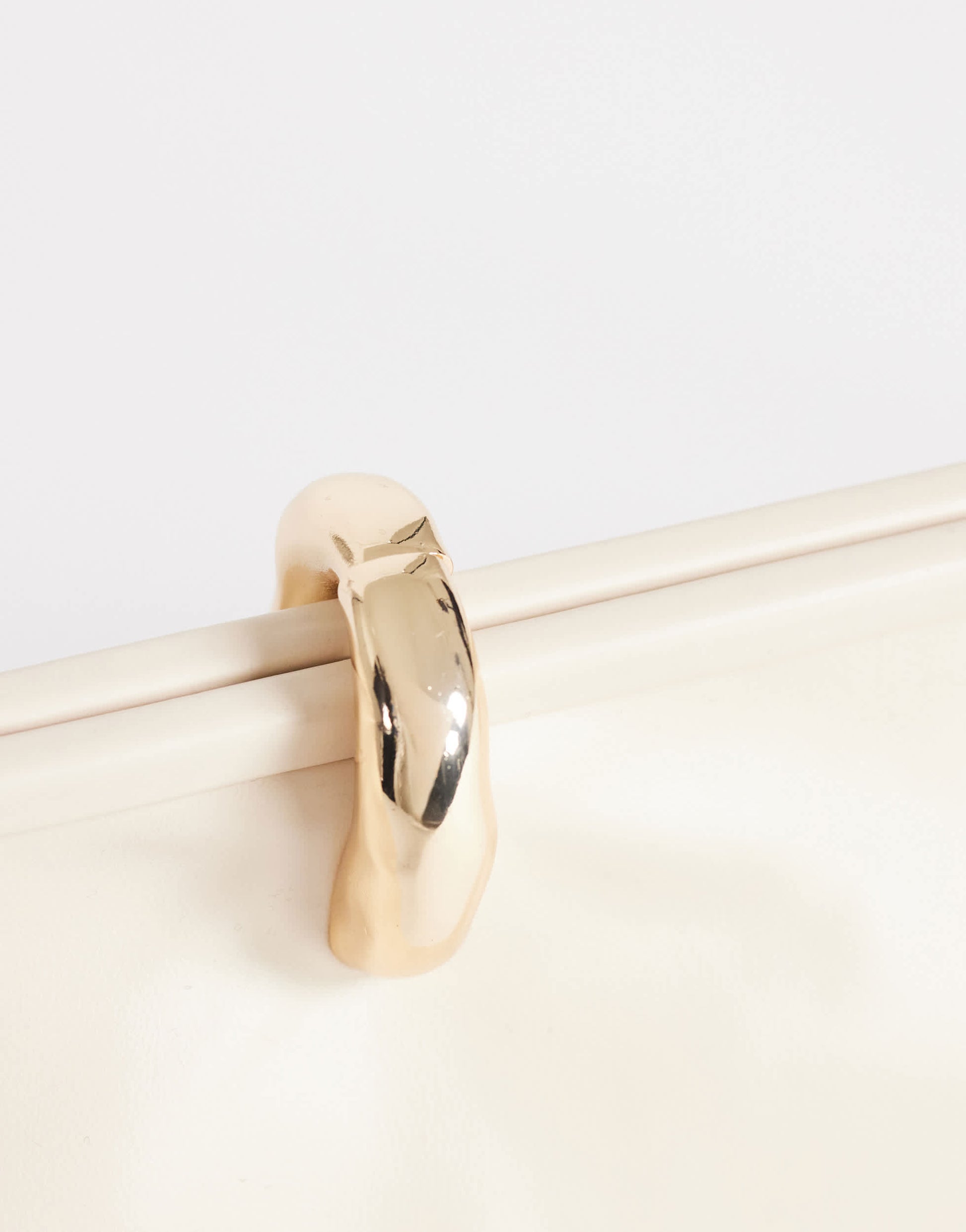 Topshop Carlie medium clutch with hardware in stone