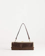 Topshop Poppy small rectangle clasp shoulder bag in chocolate diamante