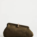 Topshop Carlie medium clutch with hardware in khaki