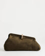 Topshop Carlie medium clutch with hardware in khaki
