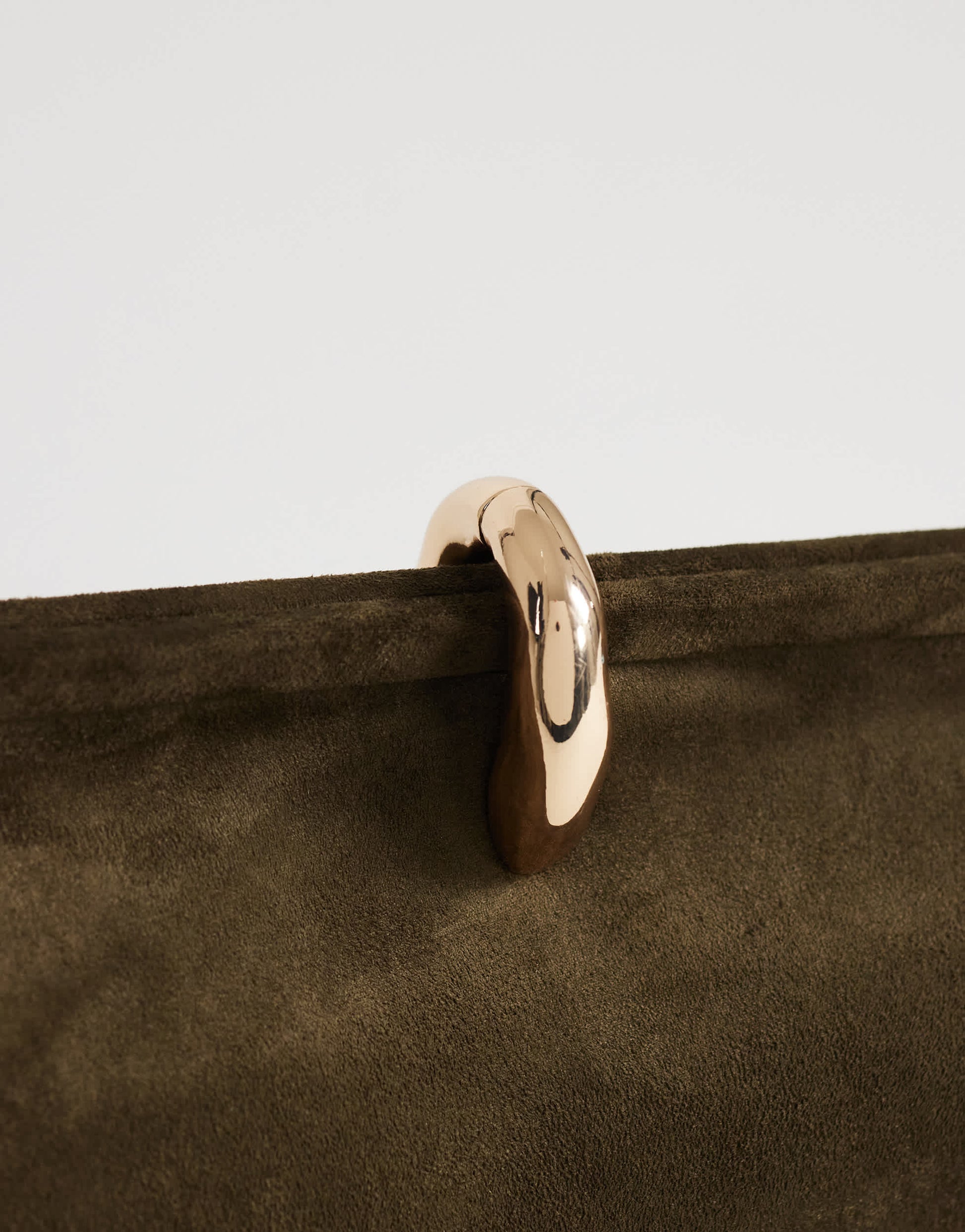 Topshop Carlie medium clutch with hardware in khaki