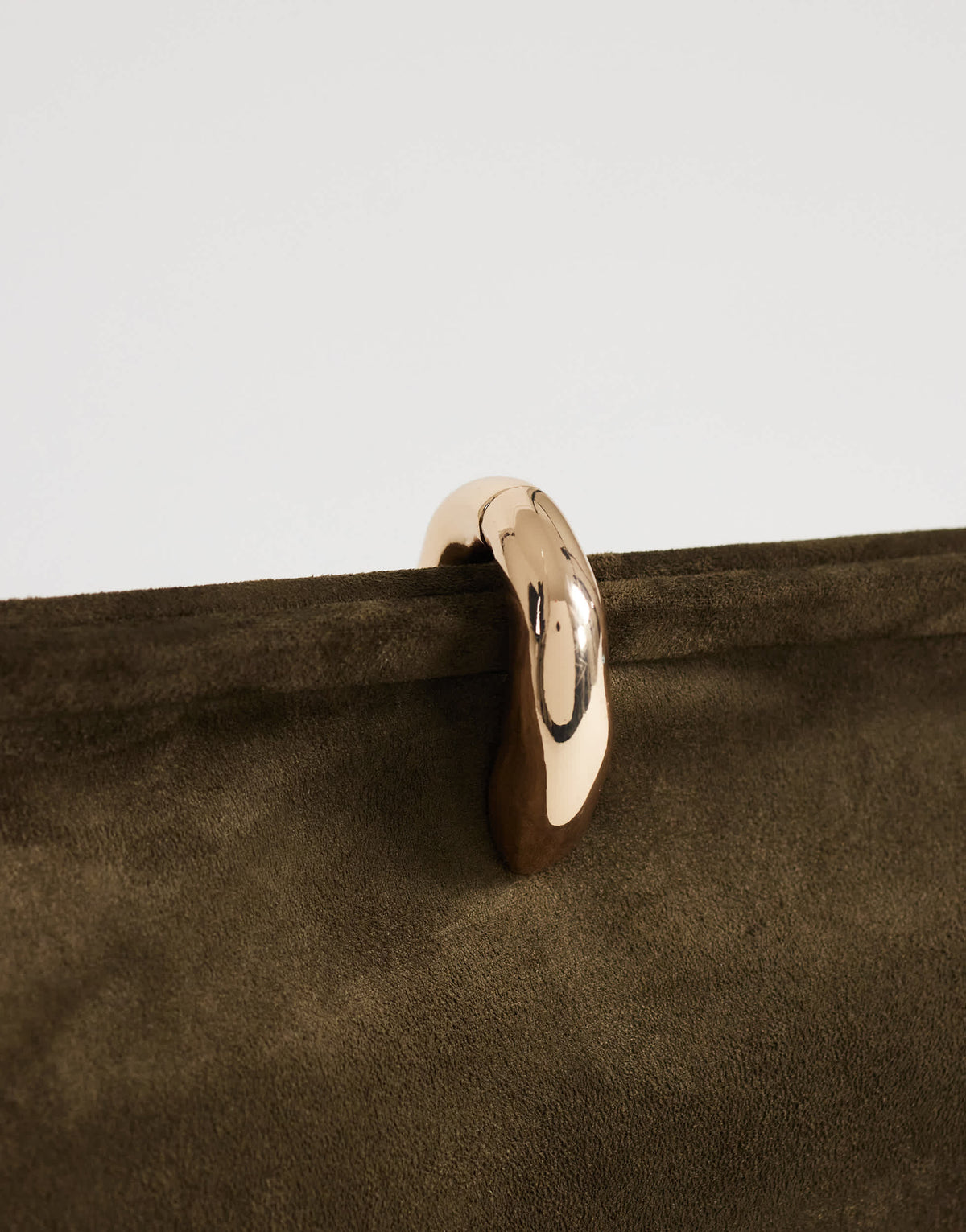Topshop Carlie medium clutch with hardware in khaki
