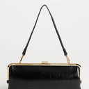 Topshop Poppy small rectangle clasp shoulder bag in black