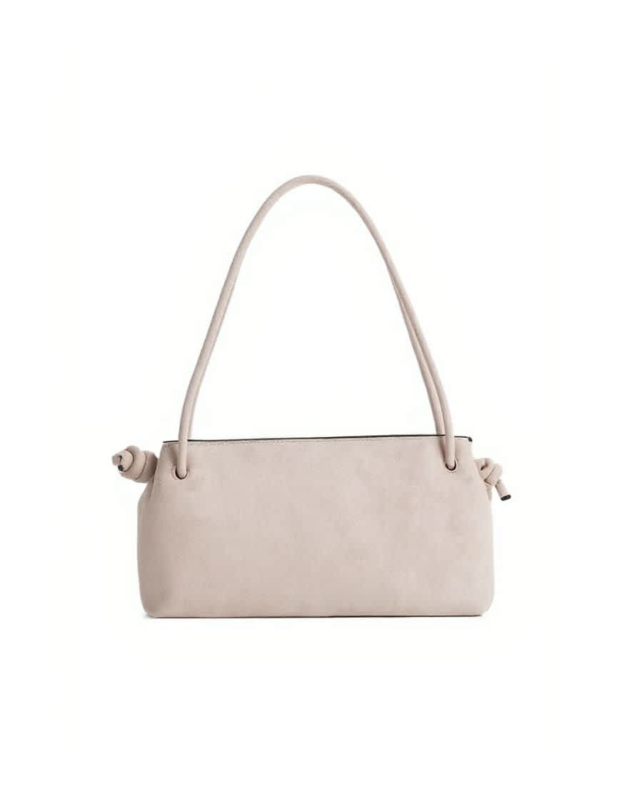 Topshop Schelby suedette medium flat bowler in taupe