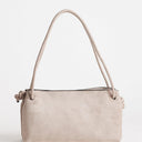 Topshop Schelby suedette medium flat bowler in taupe