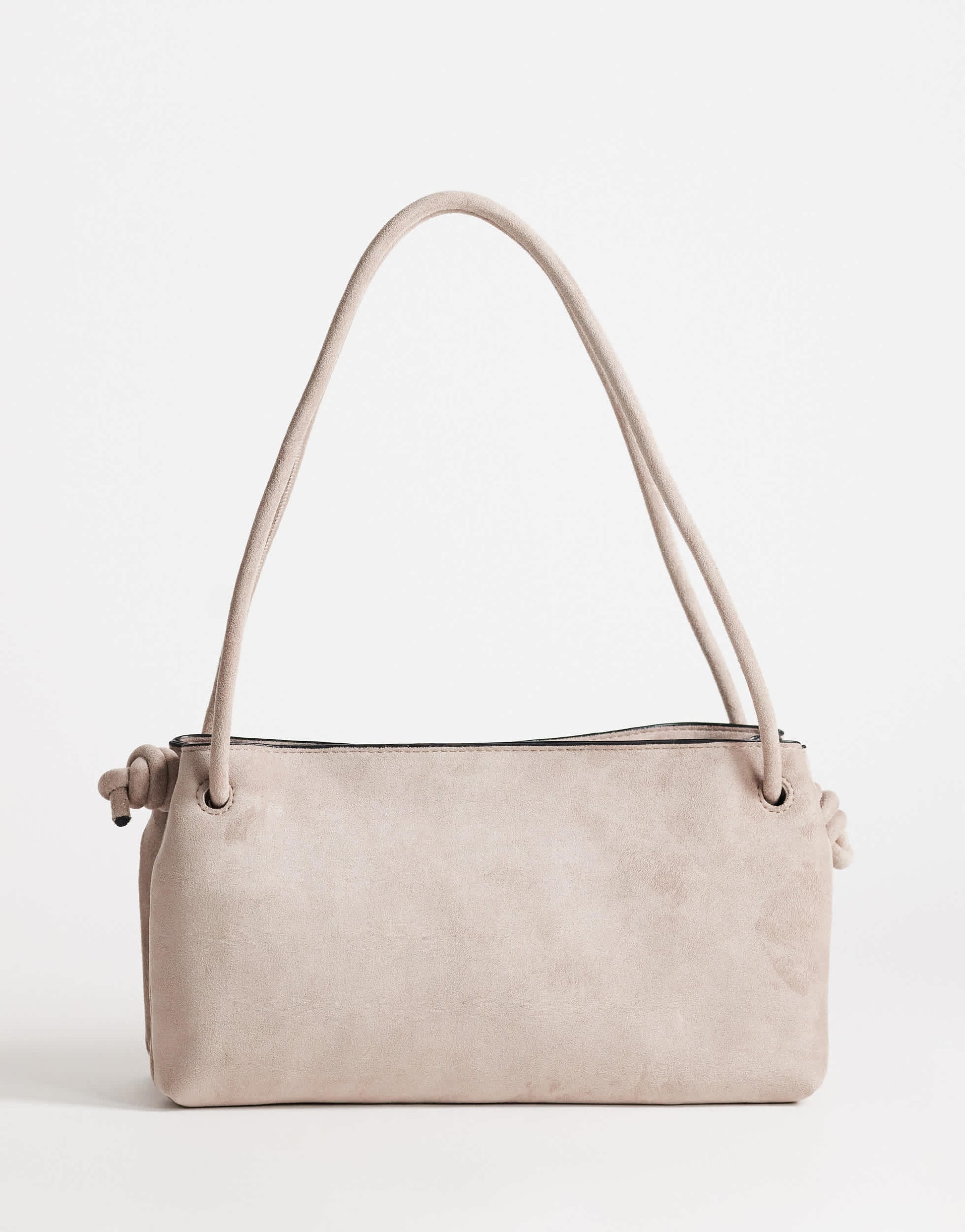 Topshop Schelby suedette medium flat bowler in taupe