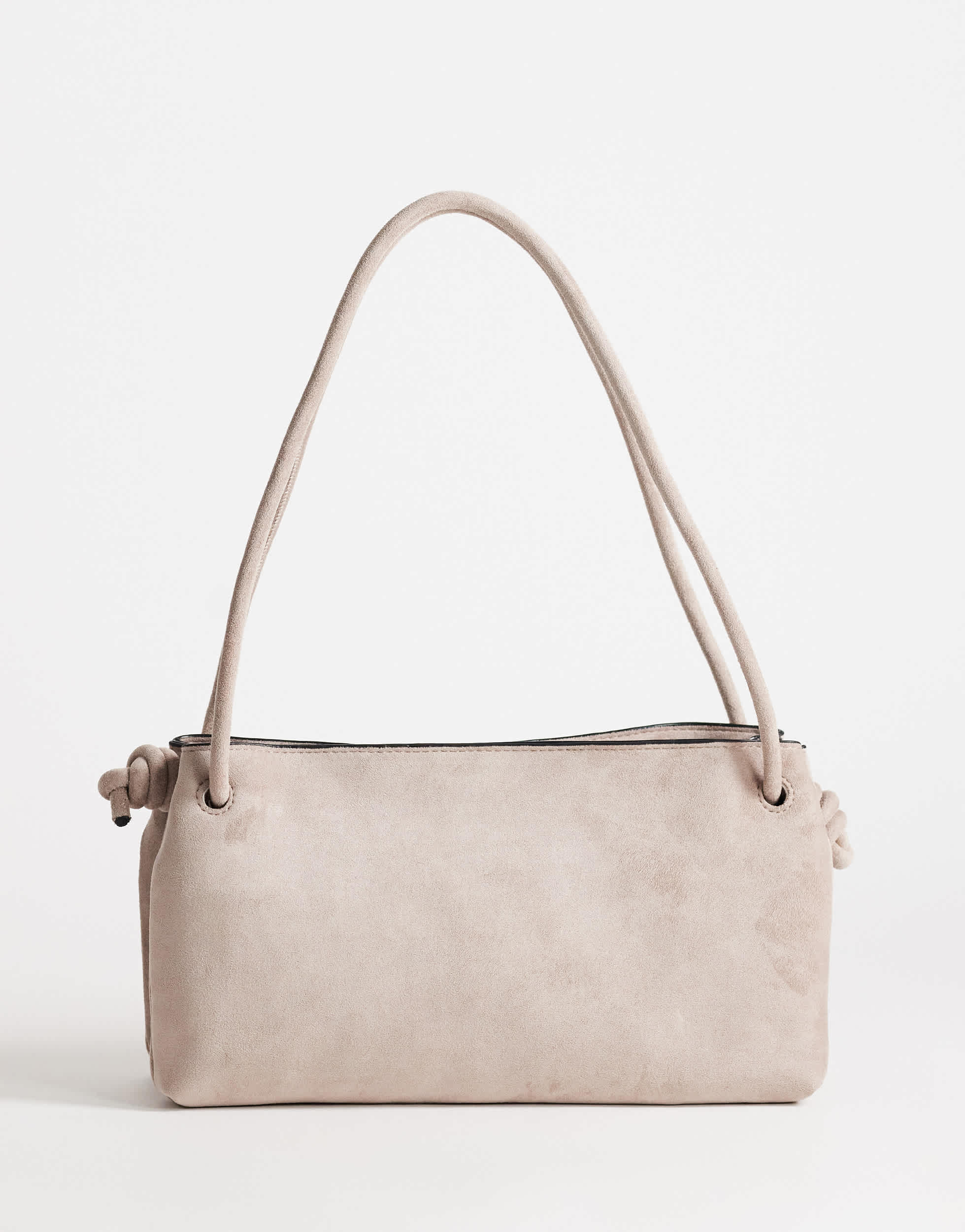 Topshop Schelby suedette medium flat bowler in taupe
