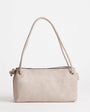 Topshop Schelby suedette medium flat bowler in taupe