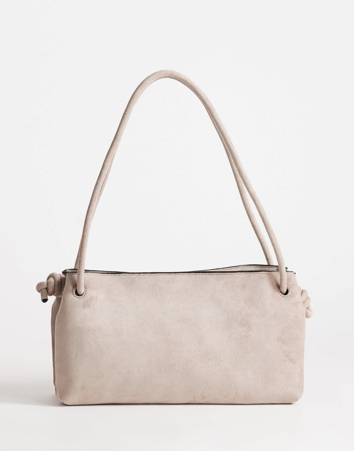 Topshop Schelby suedette medium flat bowler in taupe