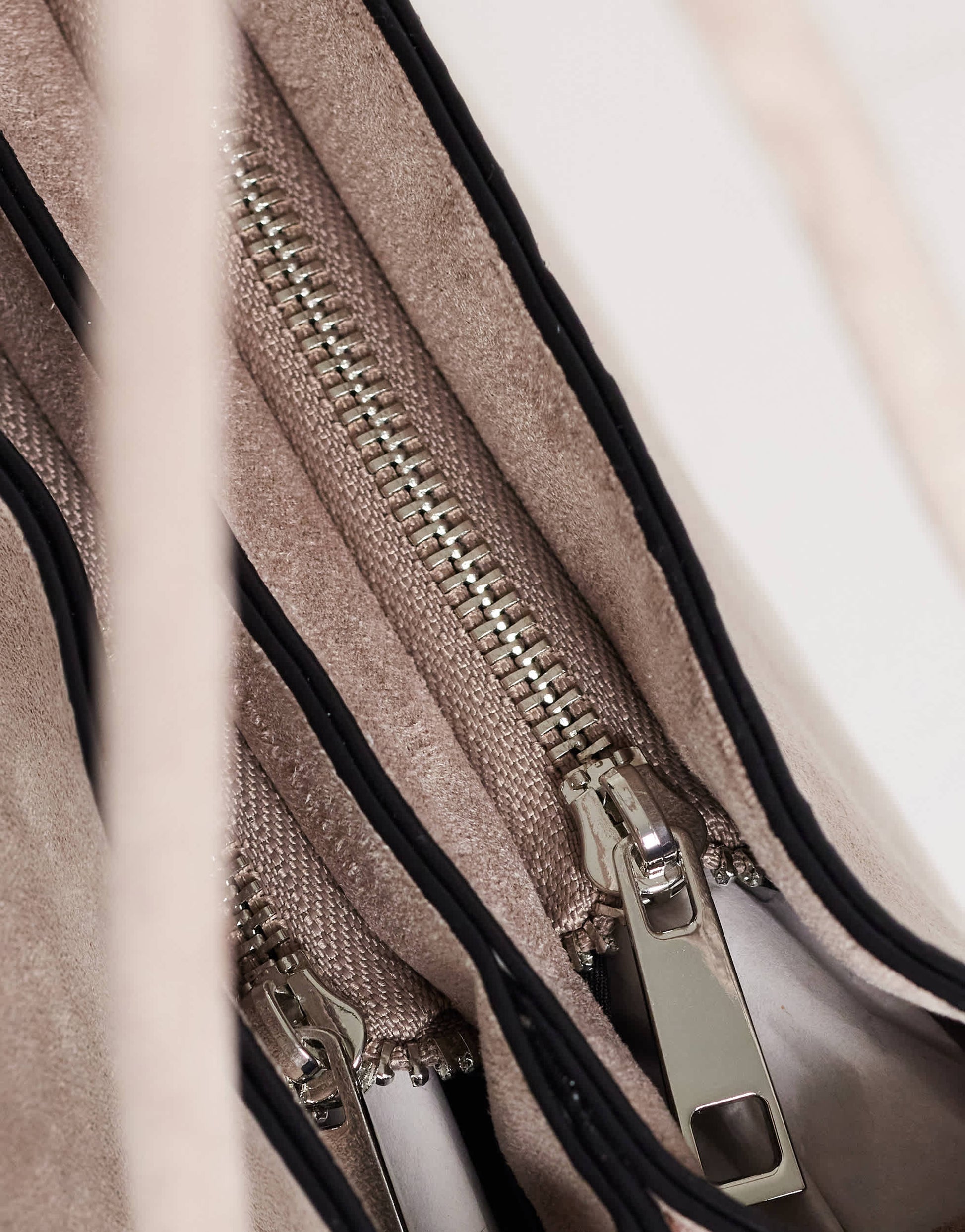 Topshop Schelby suedette medium flat bowler in taupe
