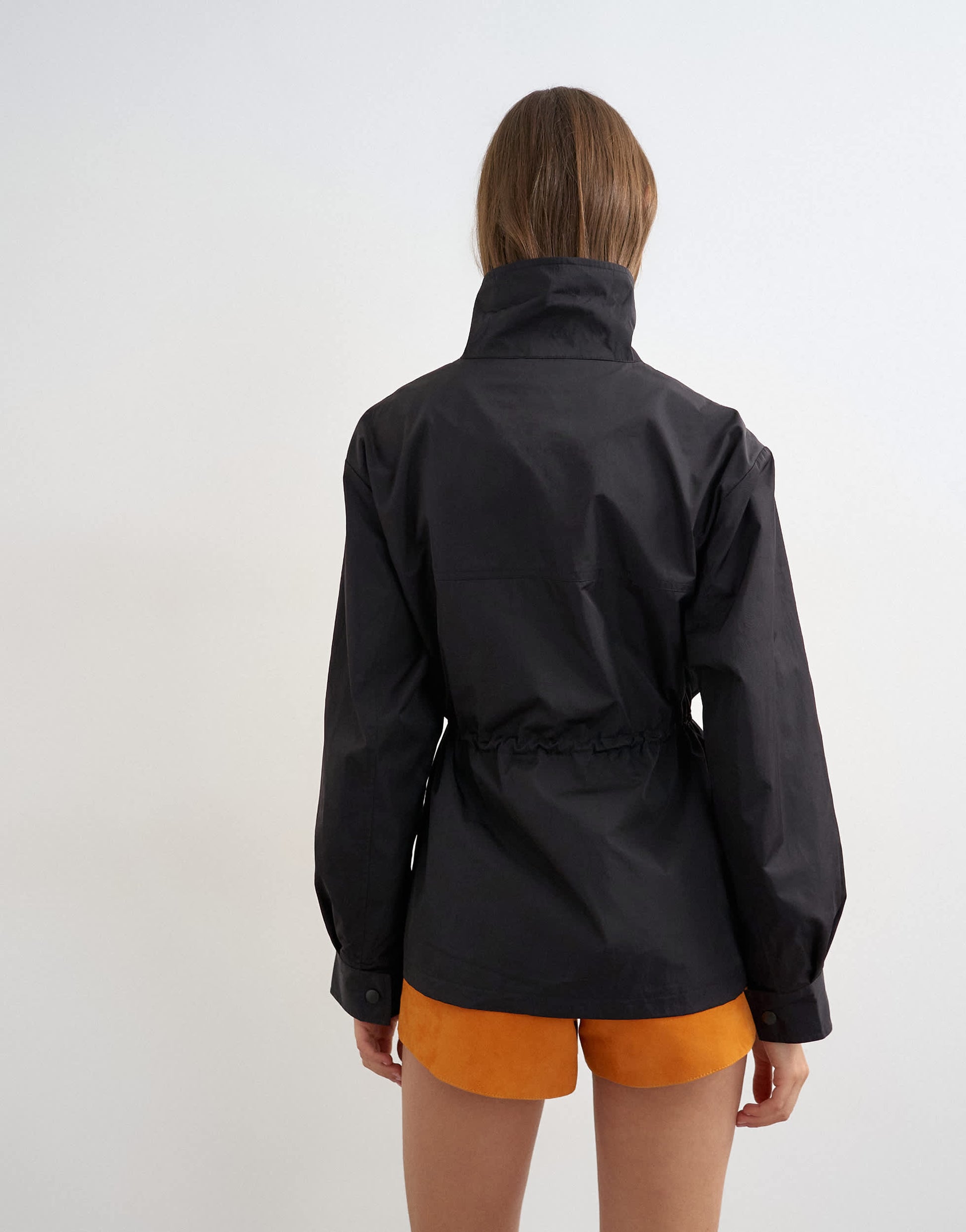 Topshop techy drawcord waist jacket in black