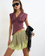 Topshop check print lace trim shorts in multi