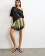 Topshop animal print lace trim shorts in multi
