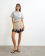 Topshop polka dot lace trim shorts in mono