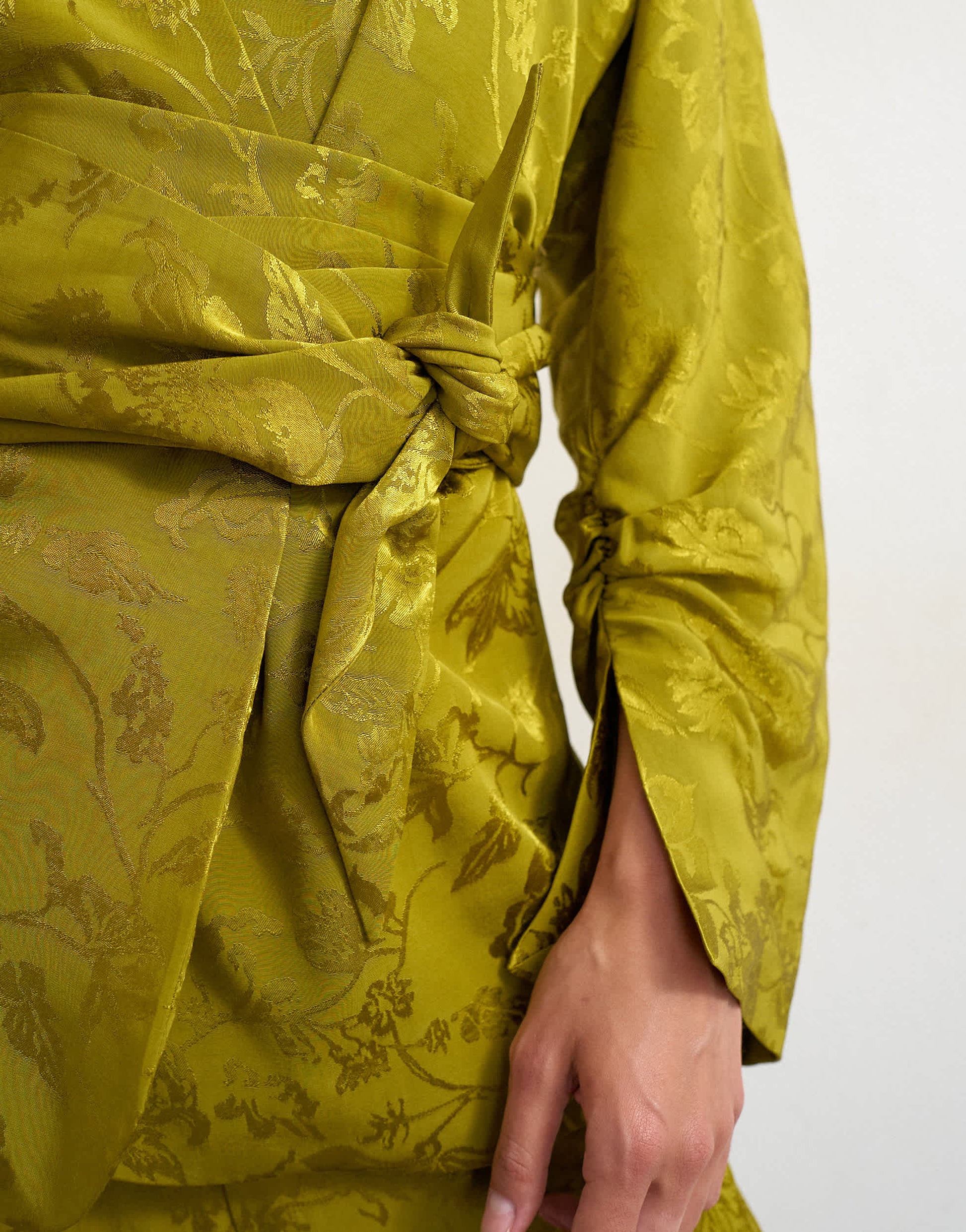 Topshop jacquard kimono in green