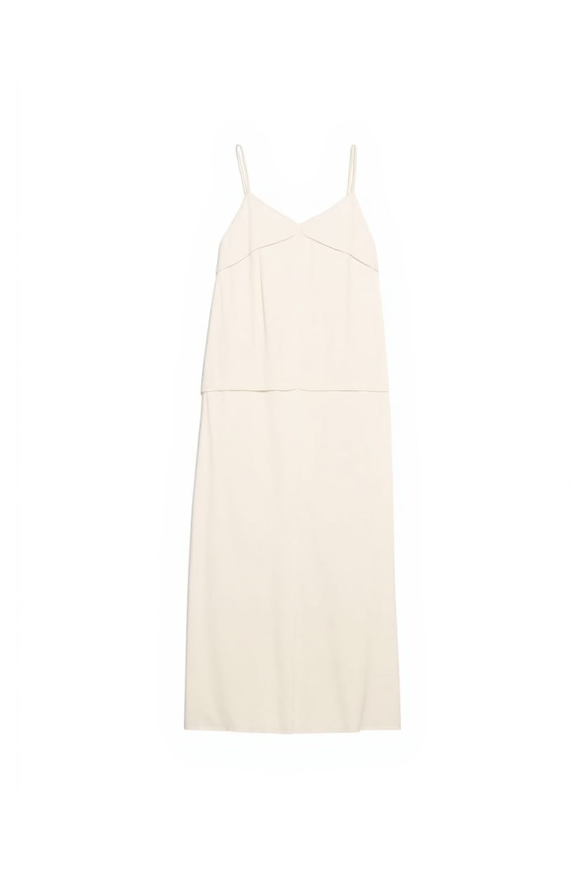 Topshop satin double layered cami maxi dress with seam details in stone