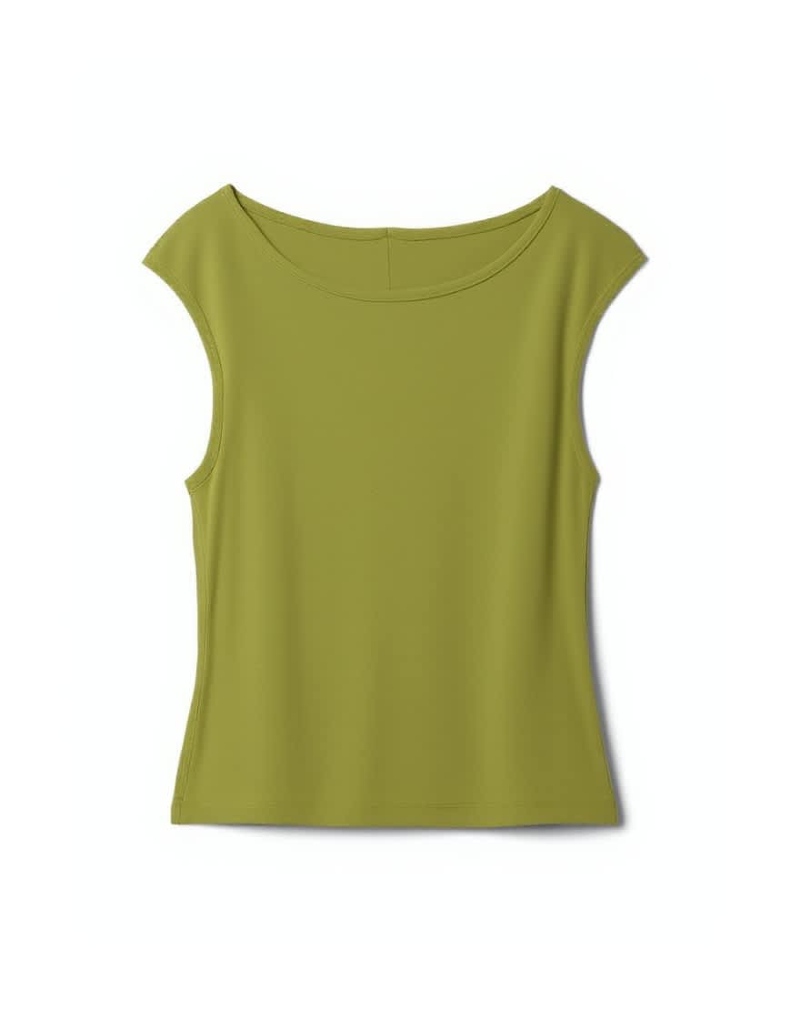 Topshop 90's boat neck vest in green