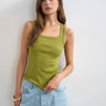 Gilet Topshop vert côtelé à col rond
