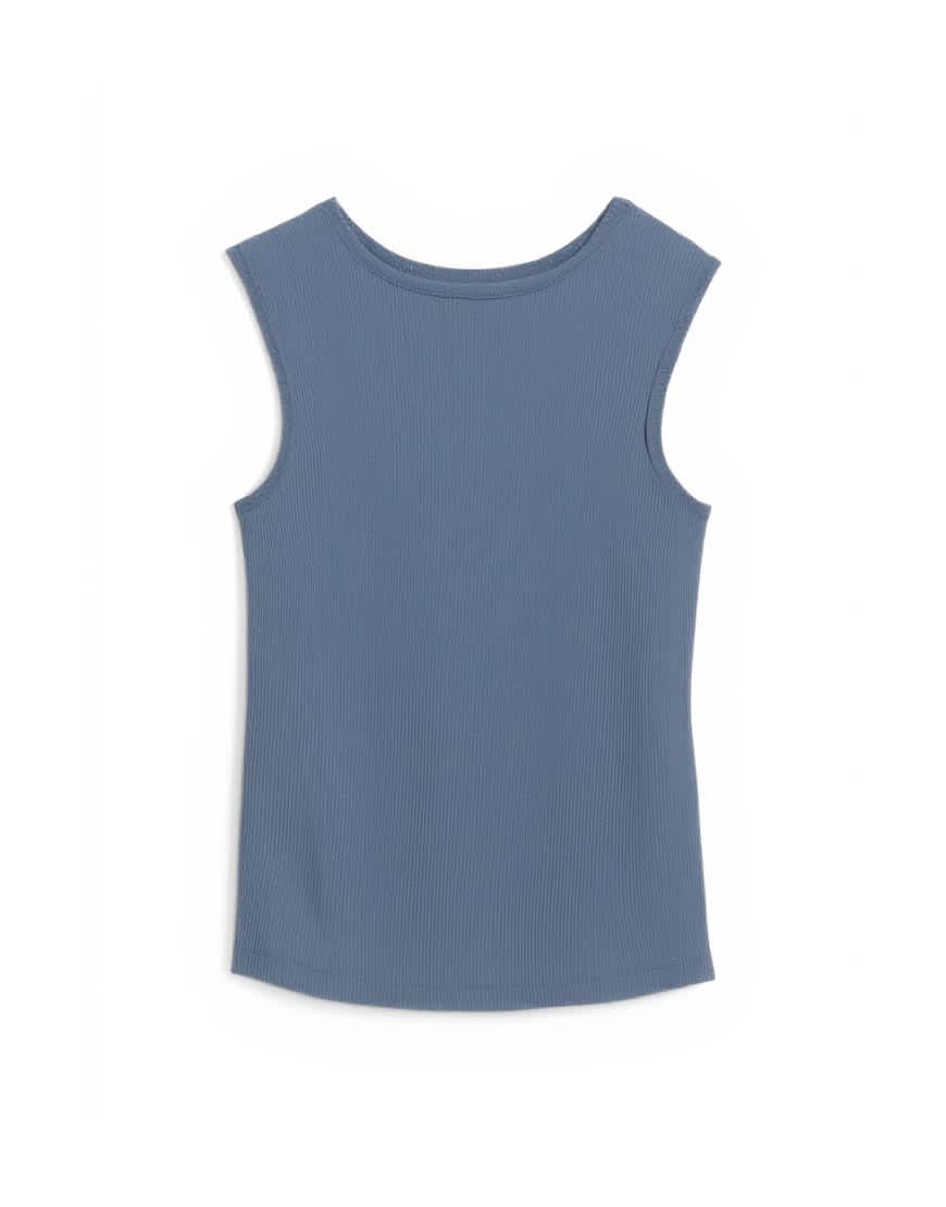 Topshop 90's boat neck vest in deep blue
