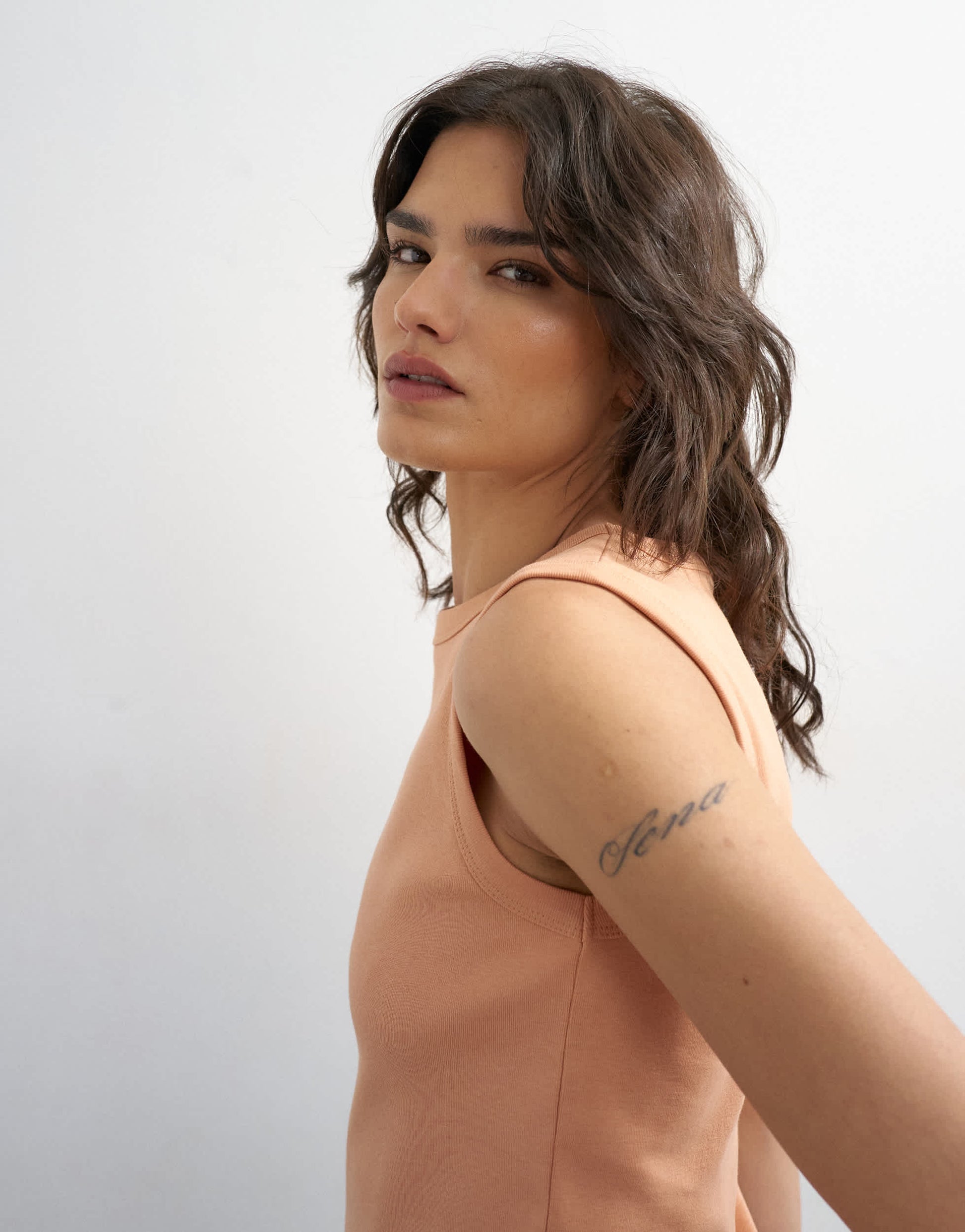 Topshop slim tank in peach