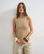 Topshop slim tank in stone
