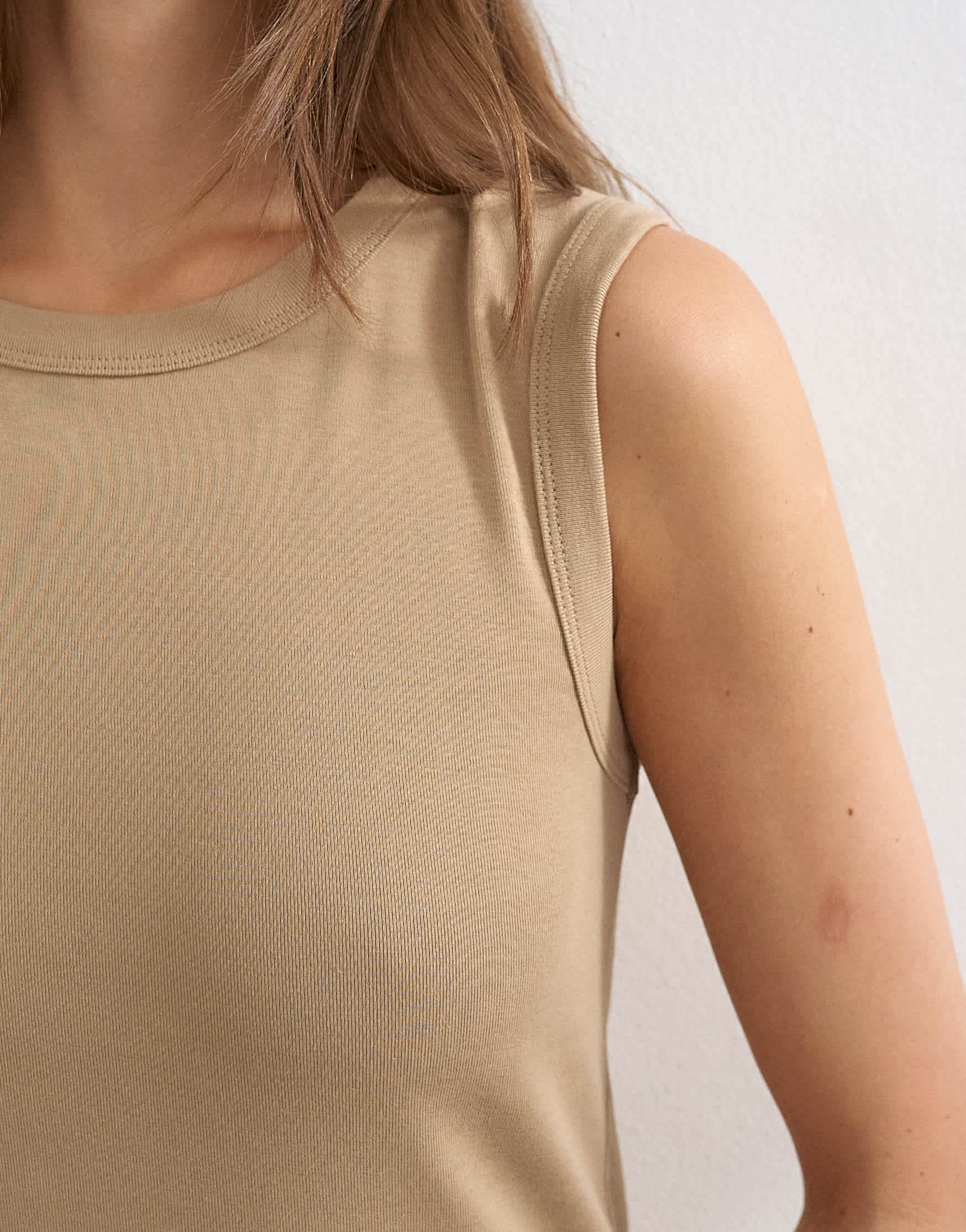 Topshop slim tank in stone