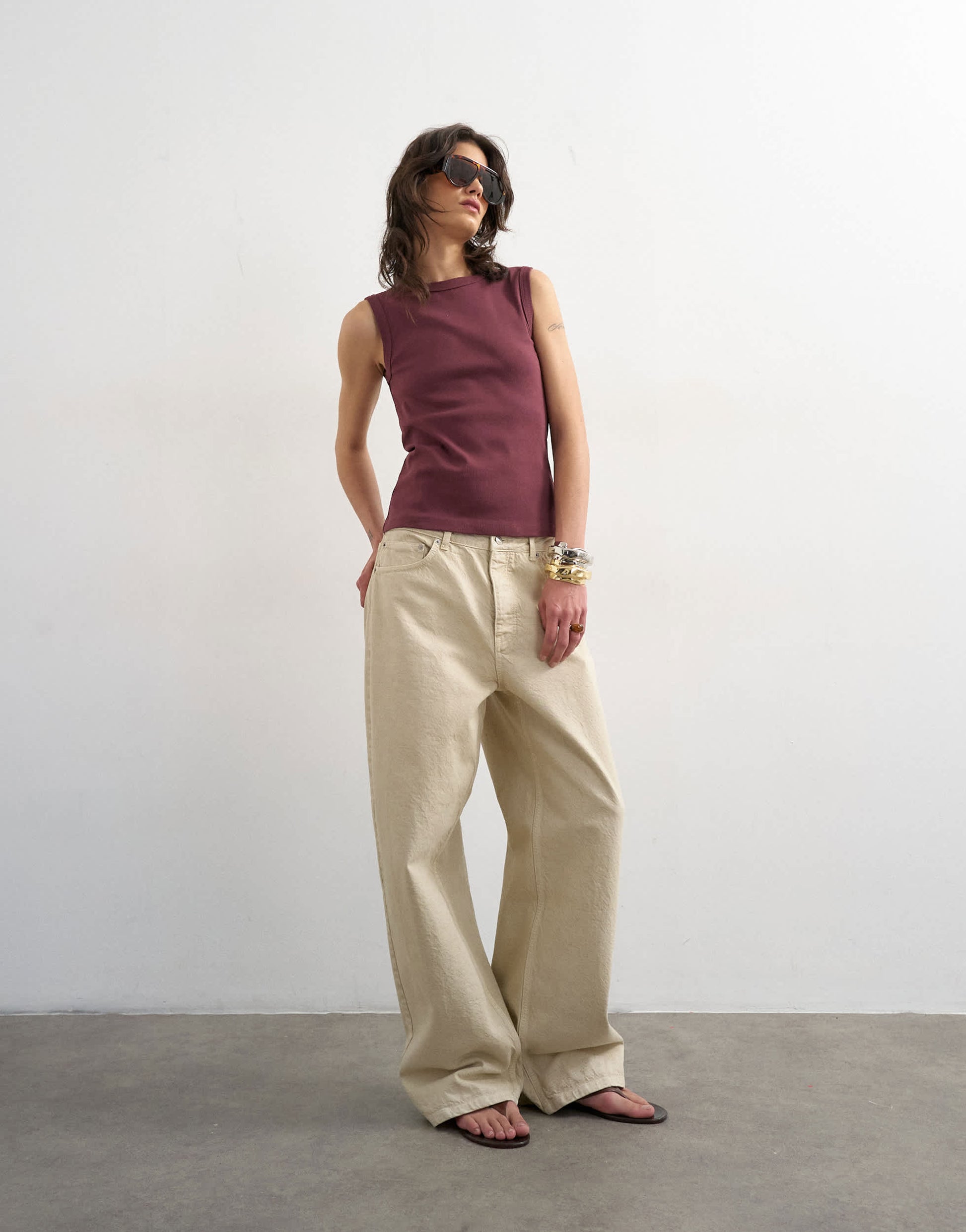Topshop slim tank in plum