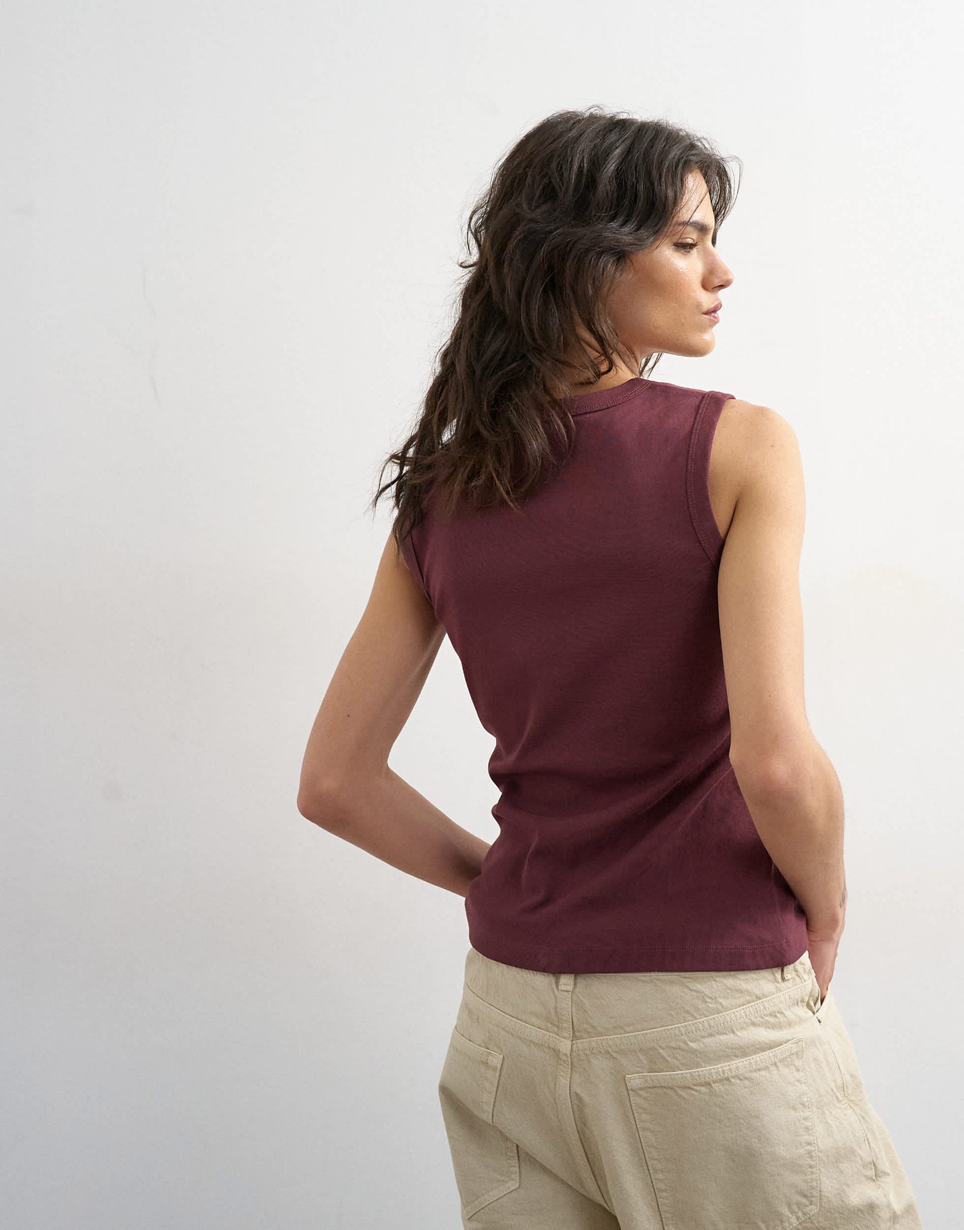 Topshop slim tank in plum
