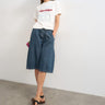 Topshop denim pull on barrel short in sulphur blue