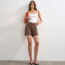 Topshop denim Editor short in brown