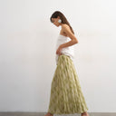 Topshop mesh balloon maxi skirt in check