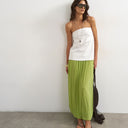 Topshop mesh balloon maxi skirt in green