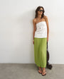 Topshop mesh balloon maxi skirt in green