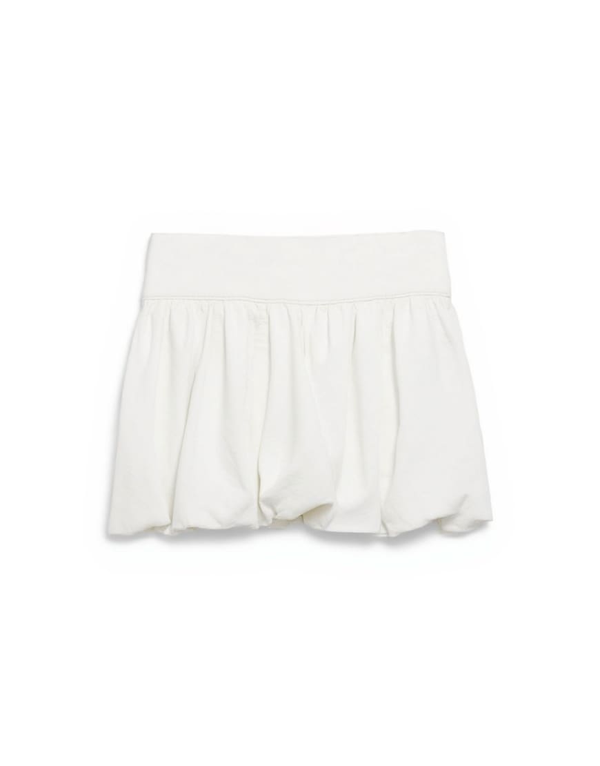 Topshop denim bubble hem mini skirt in bone