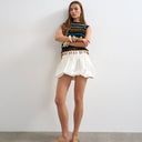 Topshop denim bubble hem mini skirt in bone