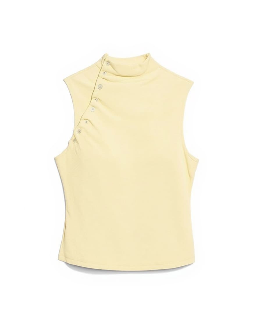Topshop asymmetric button detail sleeveless in buttermilk