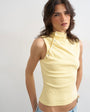 Topshop asymmetric button detail sleeveless in buttermilk