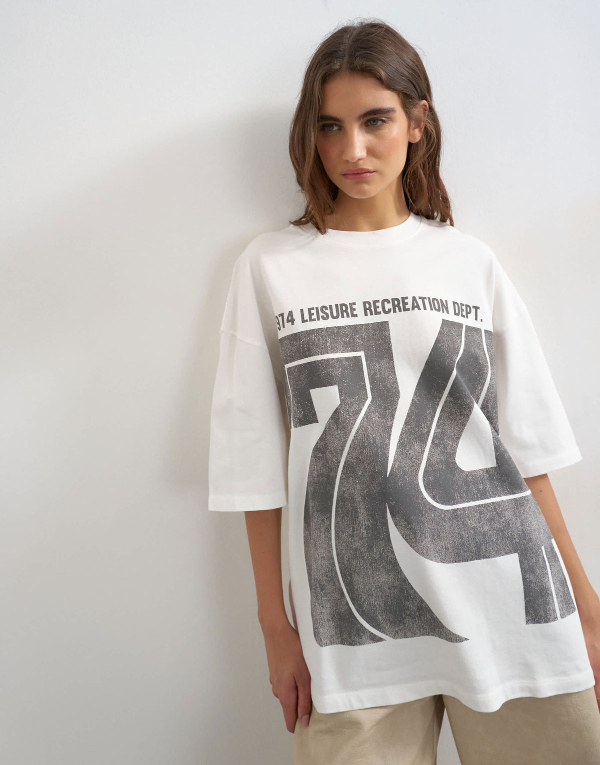 Topshop 'Vintage 74' graphic tee in white