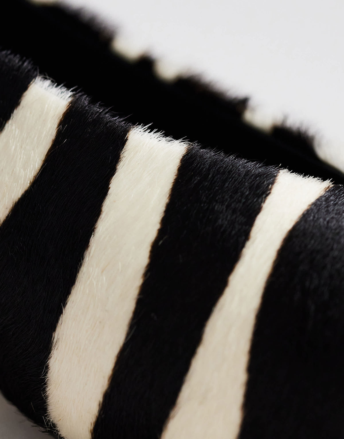 Topshop Avril hair on real leather kitten heel mid court shoe in black and white zebra