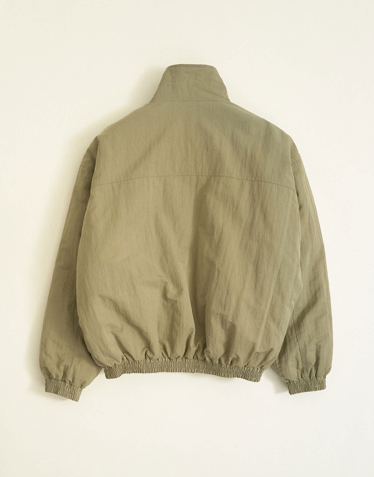 Topman oversized fit twill nylon funnel neck bomber jacket in khaki