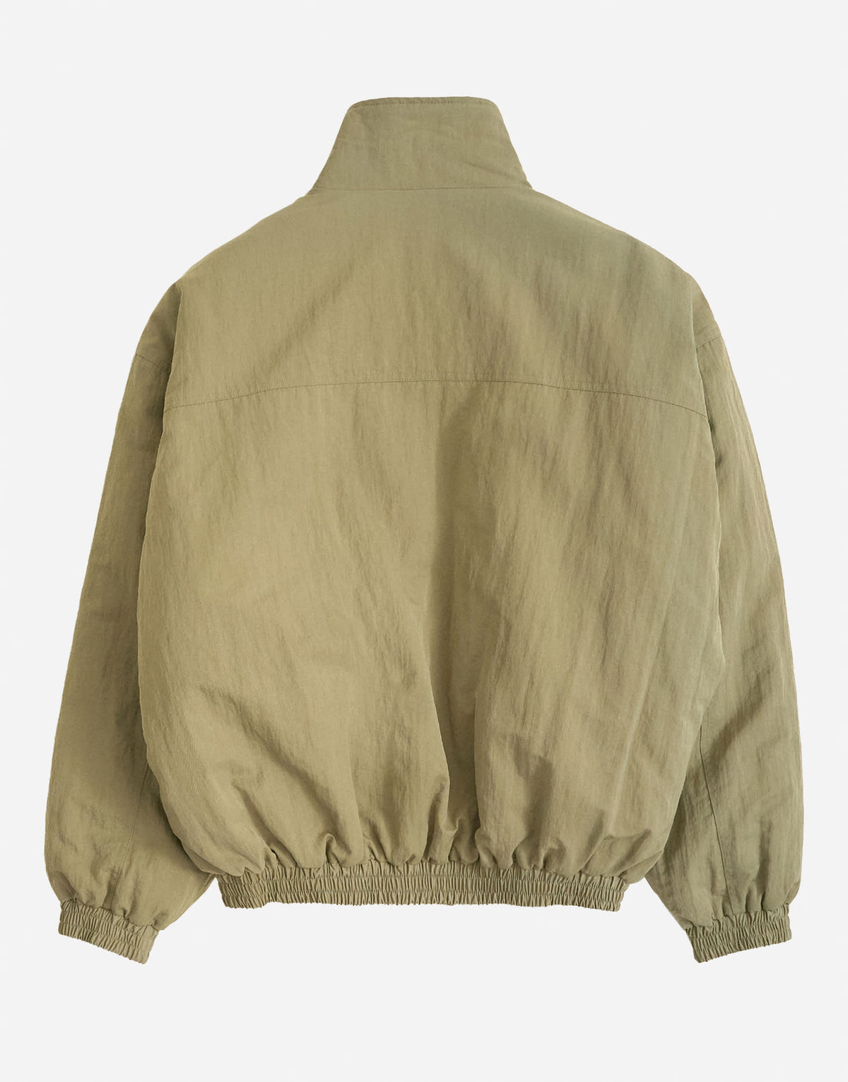 Topman oversized fit twill nylon funnel neck bomber jacket in khaki