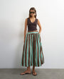 Topshop co-ord drop waist saloon maxi skirt in brown stripe