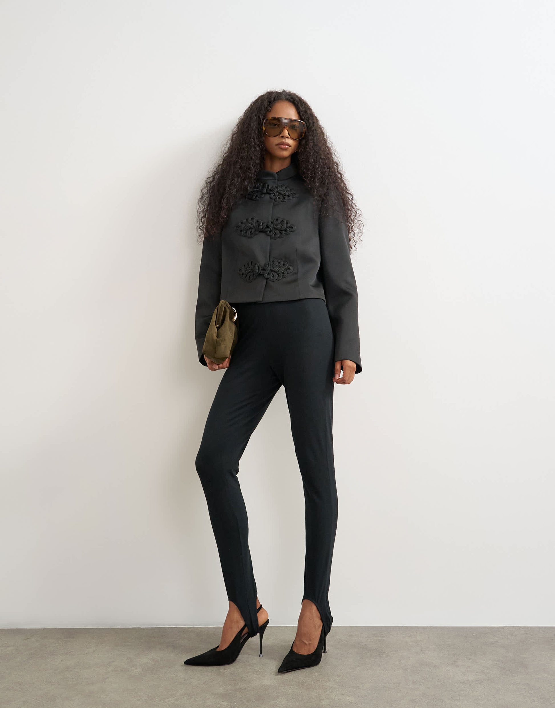 Topshop satin drummer boy jacket in black