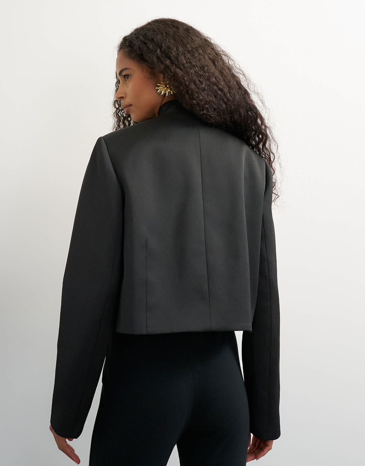 Topshop satin drummer boy jacket in black