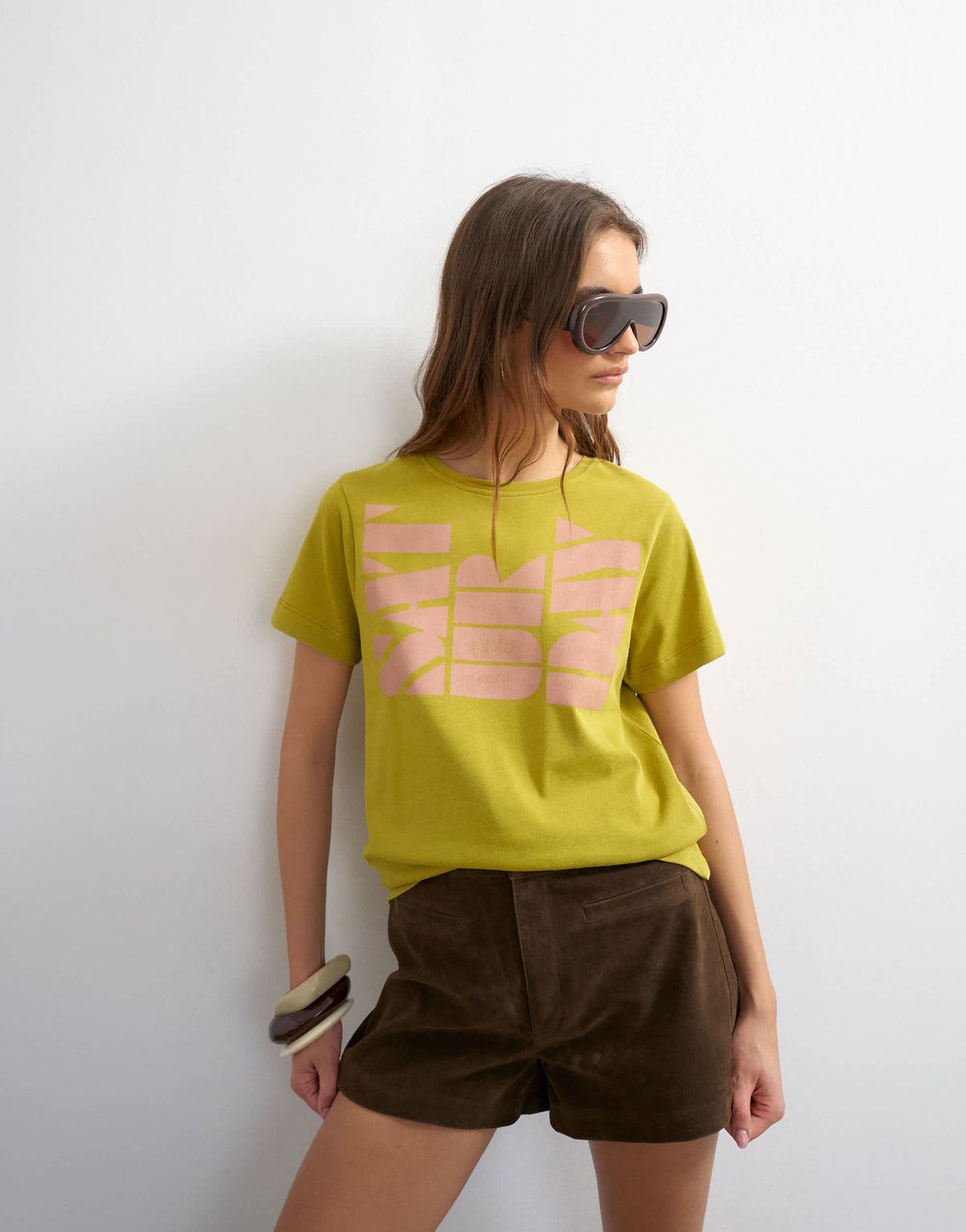 Topshop Saturday graphic tee in green